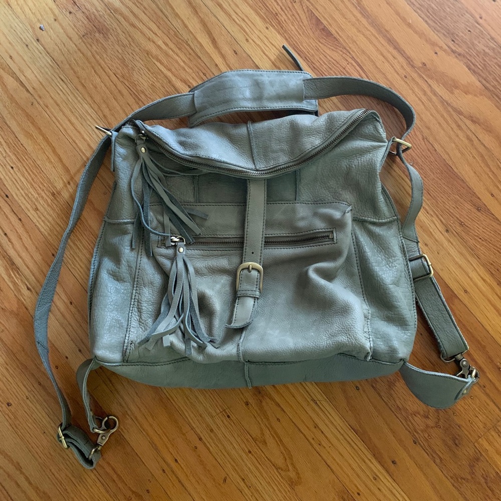 Cut N Paste Leather Crossbody Handbag - Backpack